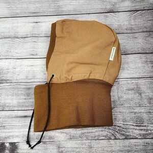 Vintage Brassada Orange Faux Fur  Lined Brown Canvas Duck Hood Hat